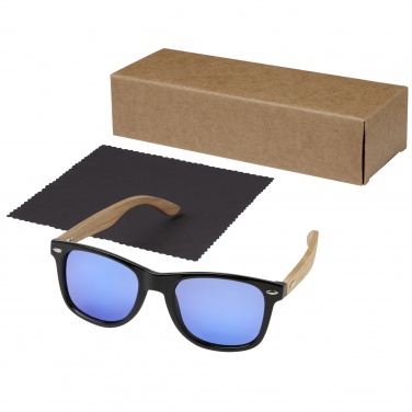 Logo trade promotional gifts picture of: Hiru rPET/wood mirrored polarized sunglasses in gift box