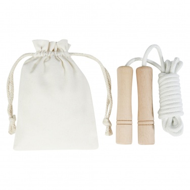 Logotrade promotional item picture of: Denise wooden skipping rope in cotton pouch