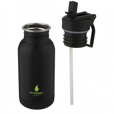 Logotrade promotional item image of: Lina 400 ml stainless steel sport bottle with straw and loop