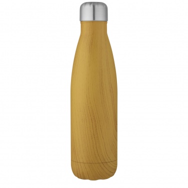 Logo trade promotional giveaways image of: Cove 500 ml vacuum insulated stainless steel bottle with wood print