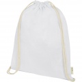 Orissa 140 g/m² organic cotton drawstring bag 5L, White