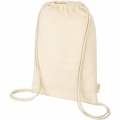 Orissa 140 g/m² organic cotton drawstring bag 5L, Natural