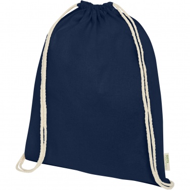 Logo trade promotional giveaway photo of: Orissa 140 g/m² organic cotton drawstring bag 5L