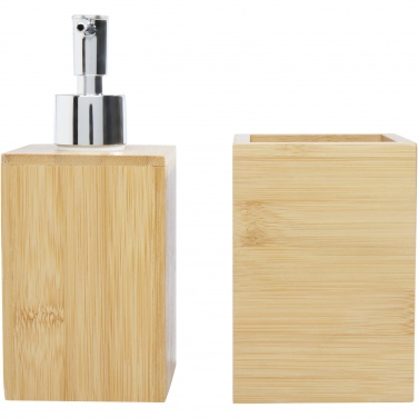 Logo trade corporate gifts image of: Hedon 3-piece bamboo bathroom set