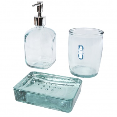 Logo trade promotional product photo of: Jabony 3-piece recycled glass bathroom set