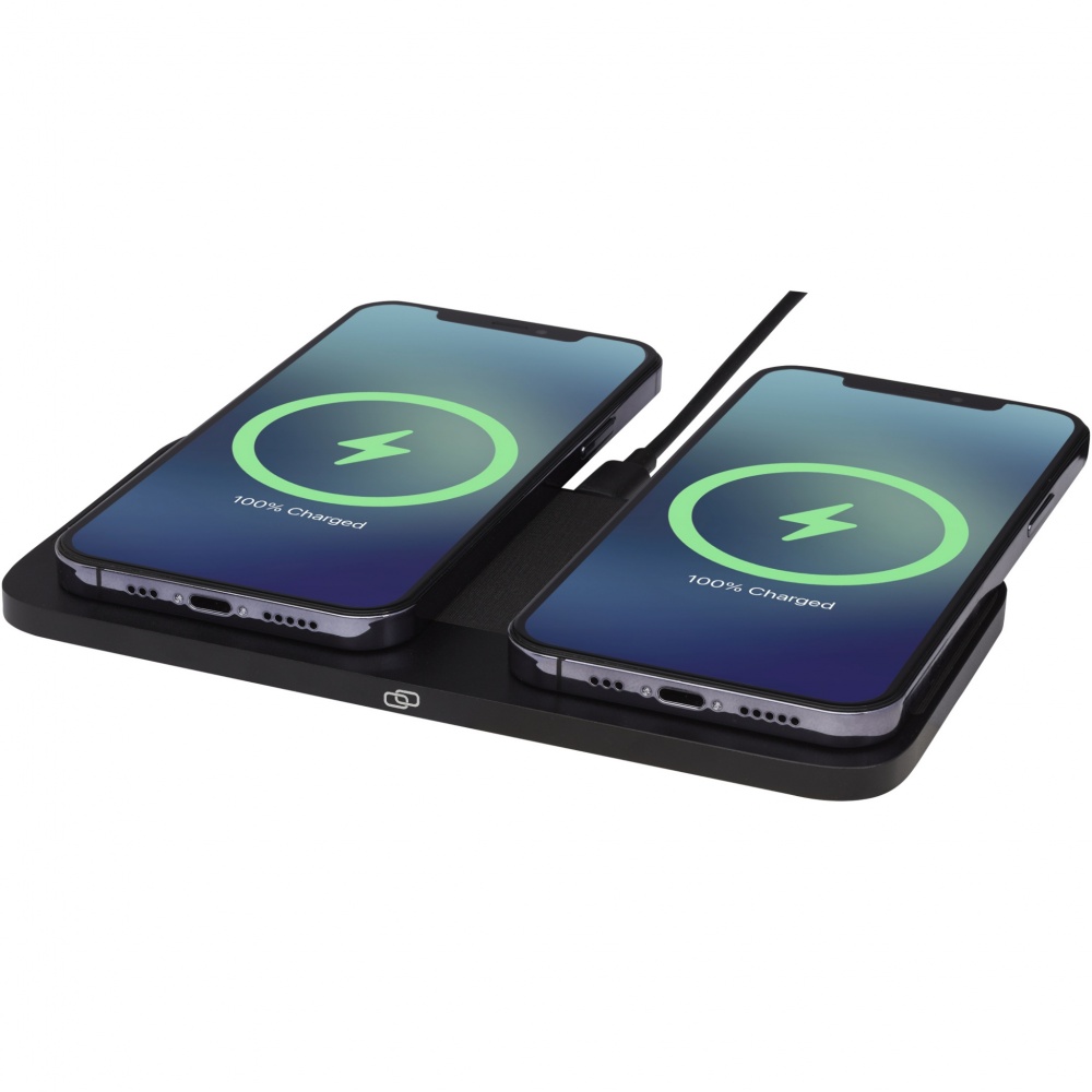 Logo trade promotional giveaways picture of: Hybrid 15W premium dual wireless charging pad