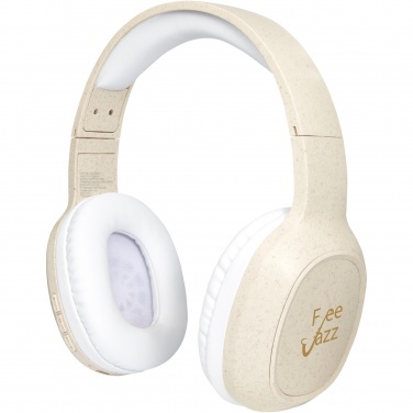 Logo trade promotional merchandise image of: Riff wheat straw Bluetooth® headphones with microphone