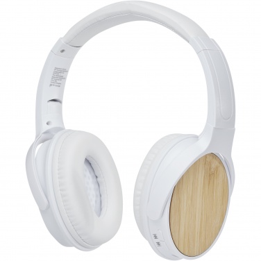 Logo trade business gifts image of: Athos bamboo Bluetooth® headphones with microphone