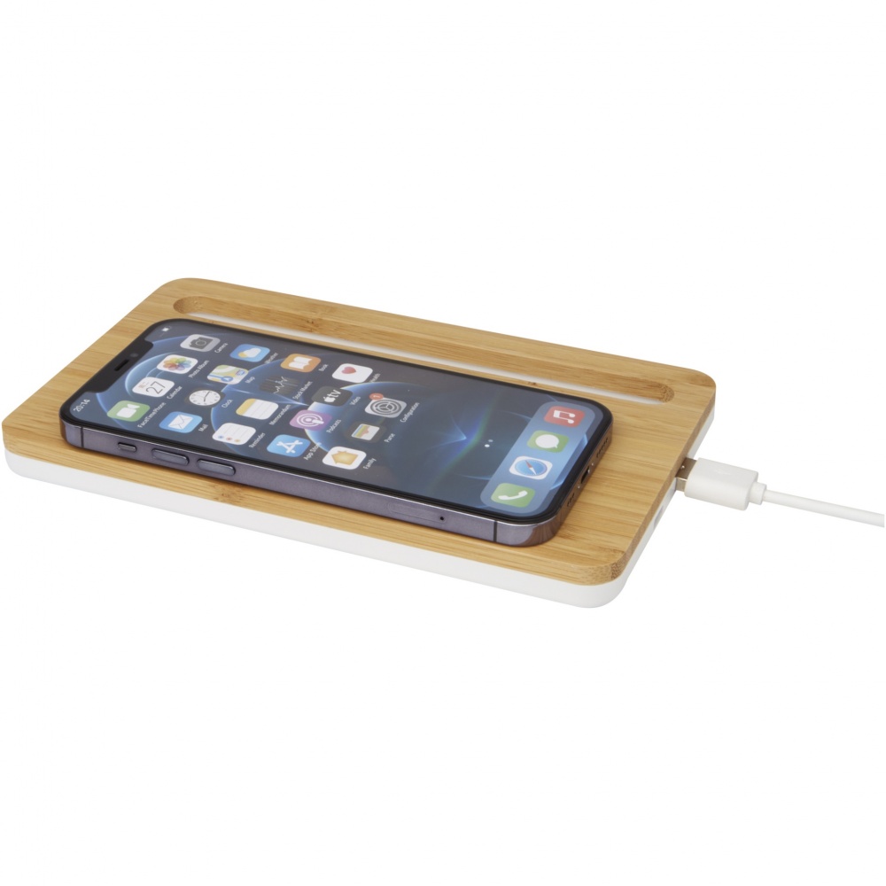 Logotrade promotional item image of: Medake 10W bamboo wireless charger