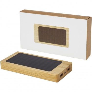 Logo trade promotional gift photo of: Alata 8000 mAh bamboo solar power bank