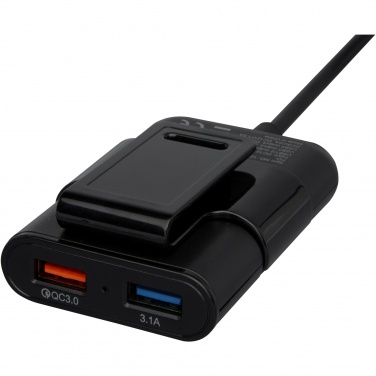 Logo trade promotional product photo of: Pilot dual car charger with QC 3.0 dual back seat extended charger