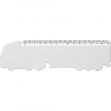 Logo trade promotional merchandise photo of: Tait 15 cm lorry-shaped recycled plastic ruler