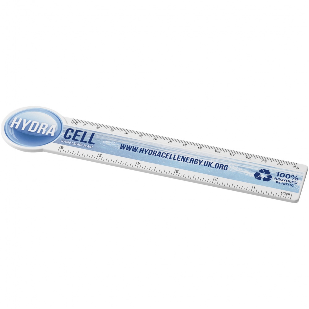 Logotrade promotional gift image of: Tait 15 cm circle-shaped recycled plastic ruler 