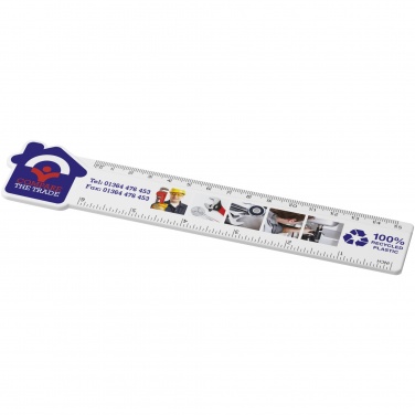 Logotrade promotional product image of: Tait 15 cm house-shaped recycled plastic ruler