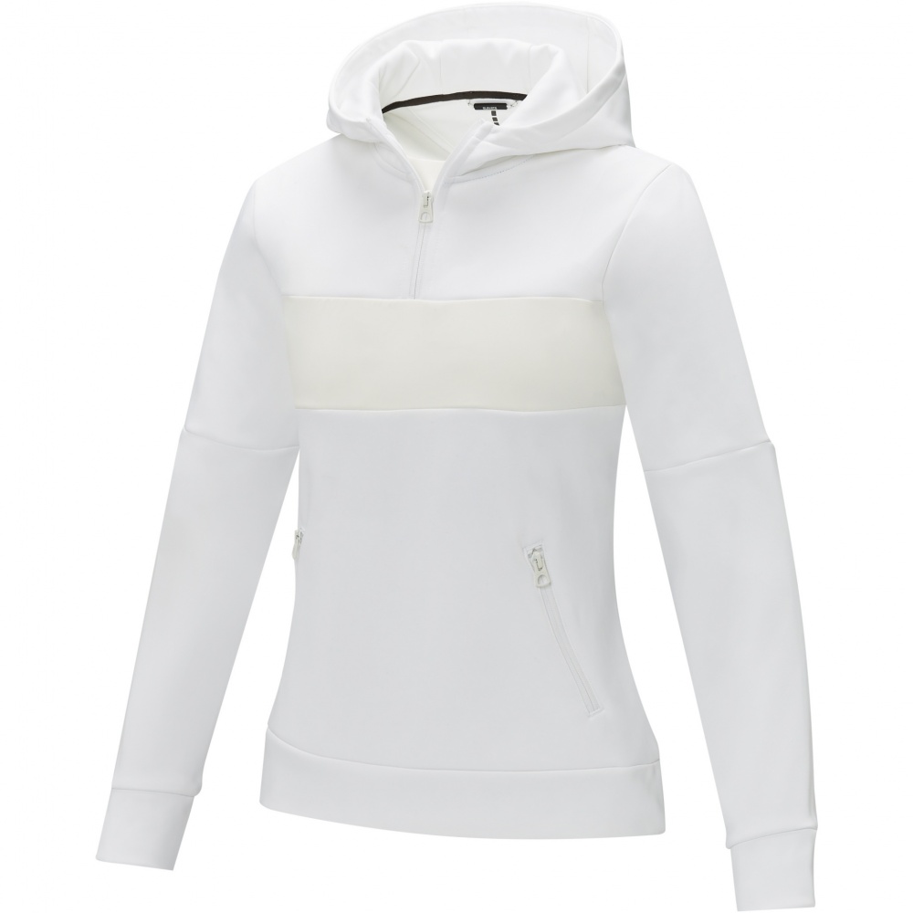 Logo trade promotional giveaways picture of: Sayan women's half zip anorak hooded sweater