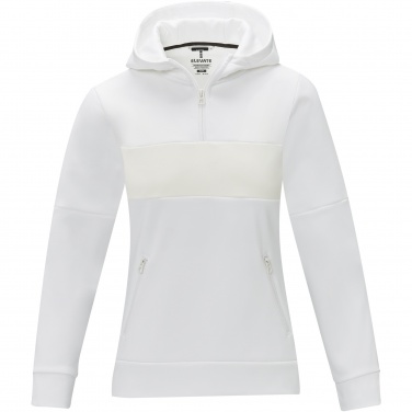 Logo trade promotional giveaways image of: Sayan women's half zip anorak hooded sweater