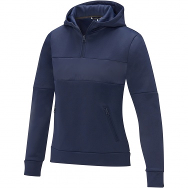 Logo trade promotional giveaways image of: Sayan women's half zip anorak hooded sweater