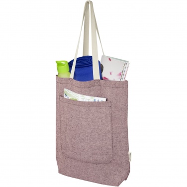 Logotrade corporate gift image of: Pheebs 150 g/m² recycled cotton tote bag with front pocket 9L
