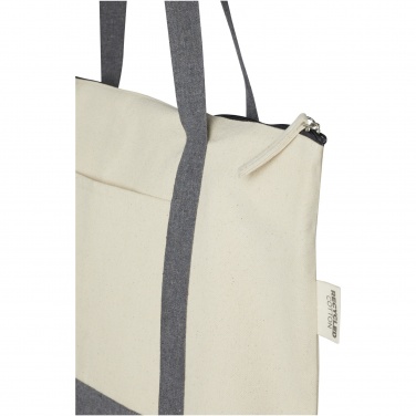 Logotrade advertising product image of: Repose 320 g/m² recycled cotton zippered tote bag 10L