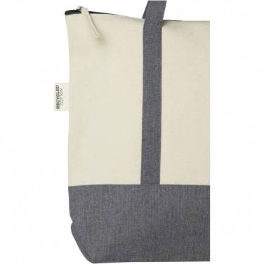Logo trade promotional merchandise photo of: Repose 320 g/m² recycled cotton zippered tote bag 10L