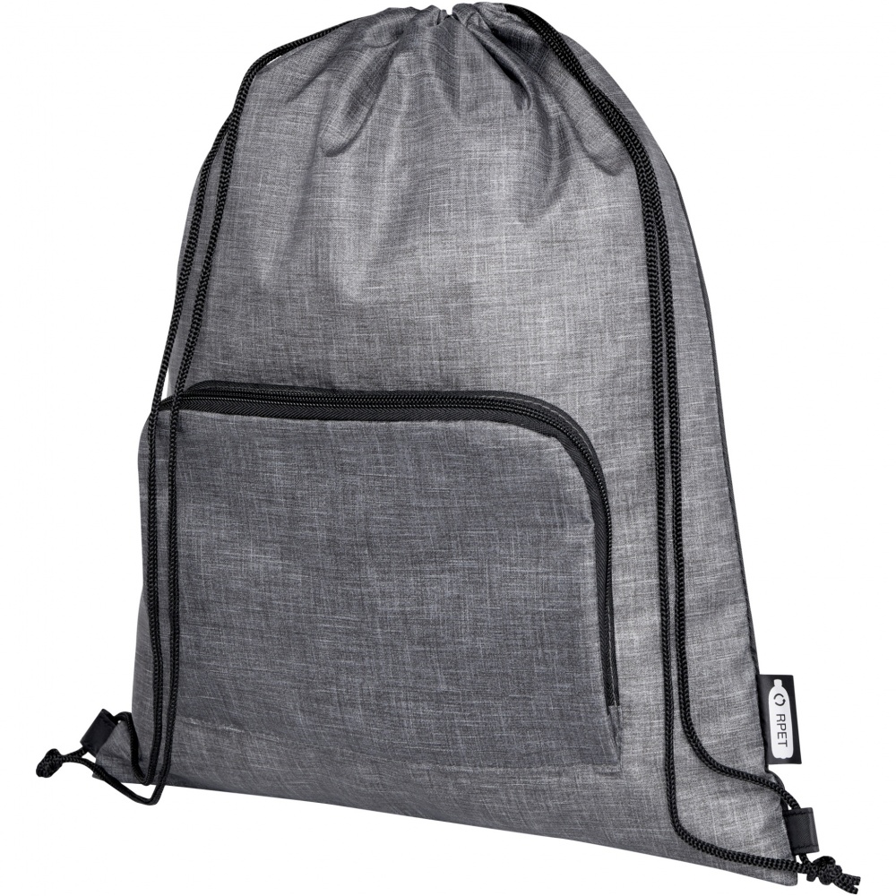 Logo trade corporate gift photo of: Ash recycled foldable drawstring bag 7L