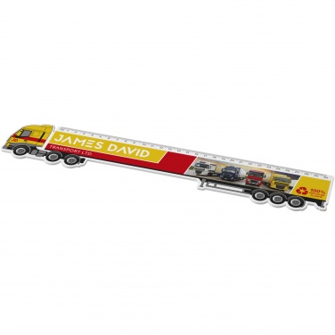 Logo trade promotional gift photo of: Tait 30cm lorry-shaped recycled plastic ruler