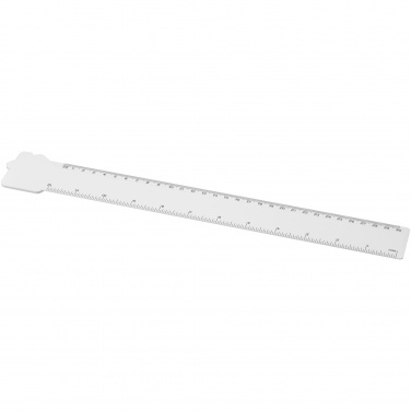 Logo trade promotional products image of: Tait 30cm house-shaped recycled plastic ruler