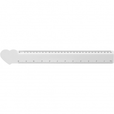 Logo trade promotional merchandise picture of: Tait 30cm heart-shaped recycled plastic ruler