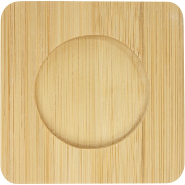 Logo trade promotional items picture of: Manti 2-piece 100 ml double-wall glass cup with bamboo coaster 