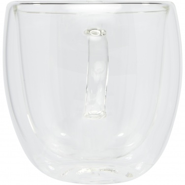Logotrade promotional gift picture of: Manti 2-piece 250 ml double-wall glass cup with bamboo coaster 