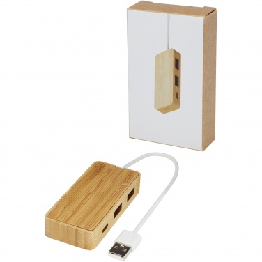 Logo trade promotional gifts image of: Tapas bamboo USB hub
