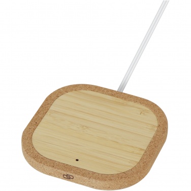 Logo trade business gifts image of: Cerris 15W cork wireless charging pad