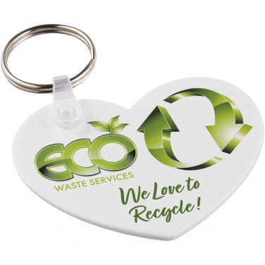 Logo trade advertising product photo of: Tait heart-shaped recycled keychain