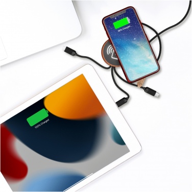 Logo trade promotional giveaways image of: SCX.design C40 5-in-1 rPET light-up logo charging cable and 10W charging pad