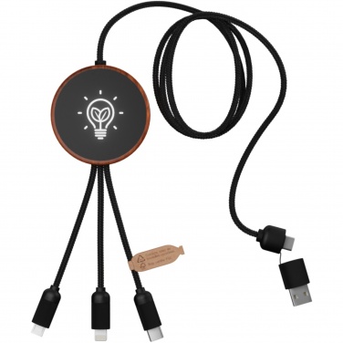Logotrade promotional gift picture of: SCX.design C40 5-in-1 rPET light-up logo charging cable and 10W charging pad