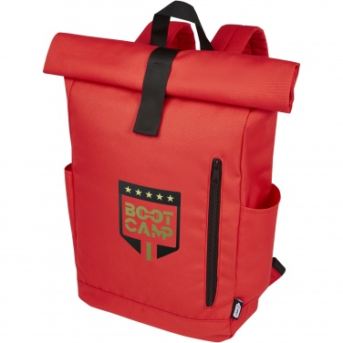 Logo trade promotional merchandise photo of: Byron 15.6" GRS RPET roll-top backpack 18L