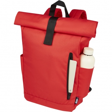 Logo trade promotional merchandise photo of: Byron 15.6" GRS RPET roll-top backpack 18L
