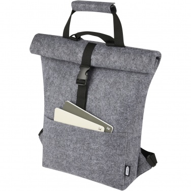 Logotrade advertising product picture of: Felta GRS recycled felt roll-top bike bag 13L
