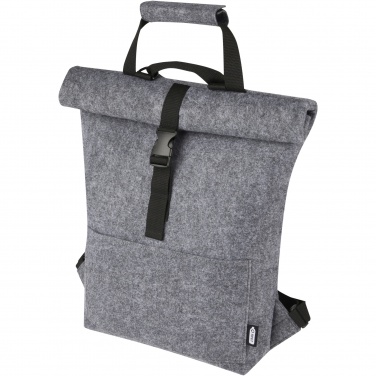 Logo trade advertising products image of: Felta GRS recycled felt roll-top bike bag 13L
