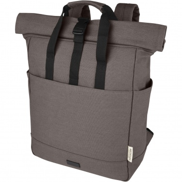 Logo trade promotional items image of: Joey 15” GRS recycled canvas rolltop laptop backpack 15L