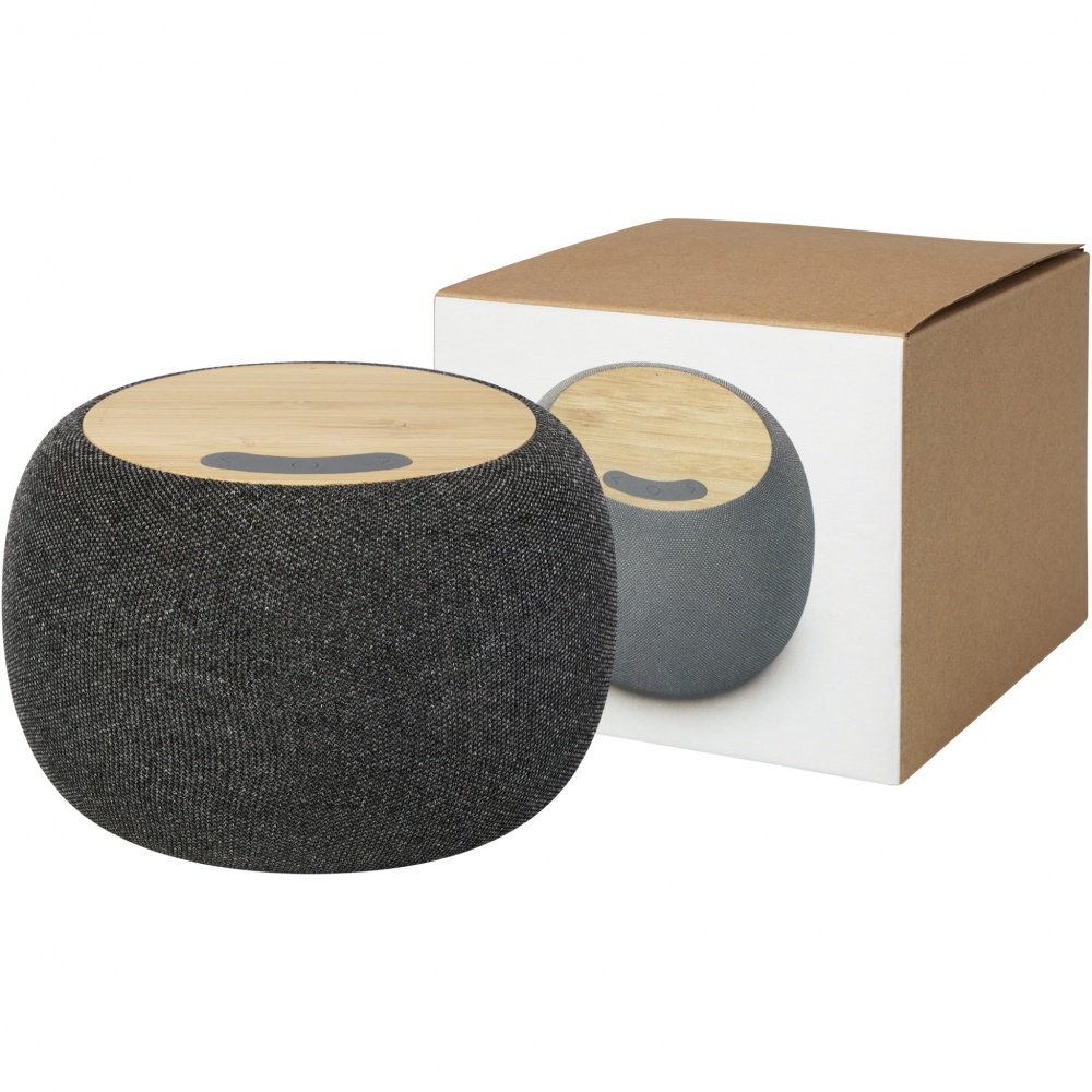 Logo trade promotional giveaways image of: Ecofiber bamboo/RPET Bluetooth® speaker and wireless charging pad