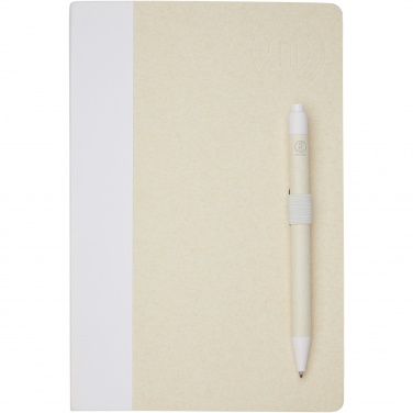 Logotrade business gift image of: Dairy Dream A5 size reference recycled milk cartons notebook and ballpoint pen set