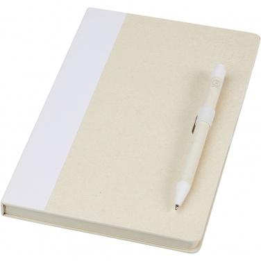 Logotrade promotional gift picture of: Dairy Dream A5 size reference recycled milk cartons notebook and ballpoint pen set