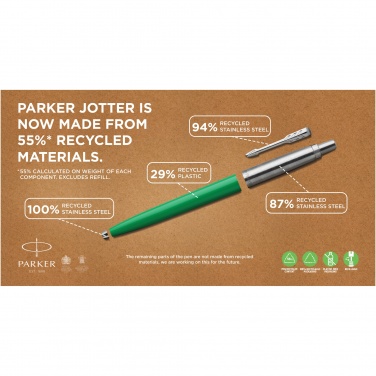 Logo trade promotional merchandise picture of: Parker Jotter Recycled ballpoint pen