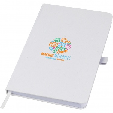 Logo trade promotional merchandise photo of: Fabianna crush paper hard cover notebook