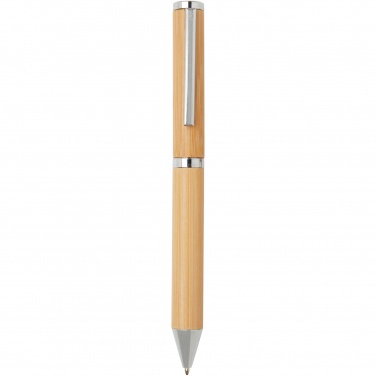 Logo trade promotional merchandise image of: Apolys bamboo ballpoint and rollerball pen gift set 