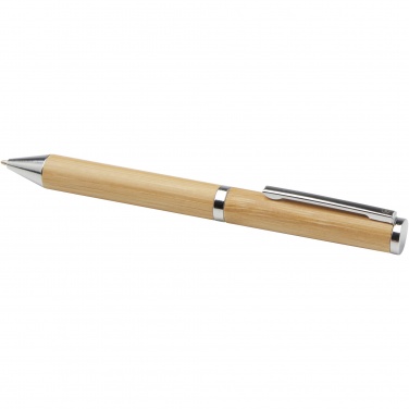 Logo trade promotional merchandise photo of: Apolys bamboo ballpoint and rollerball pen gift set 