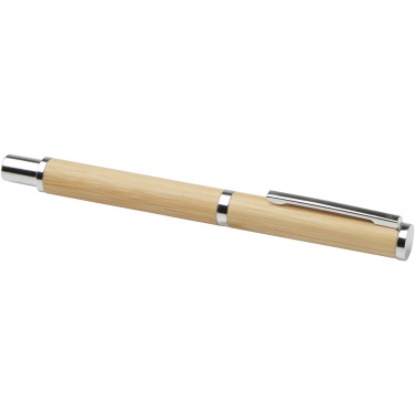 Logo trade promotional items image of: Apolys bamboo ballpoint and rollerball pen gift set 