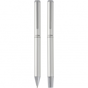 Logo trade promotional gifts image of: Lucetto recycled aluminium ballpoint and rollerball pen gift set
