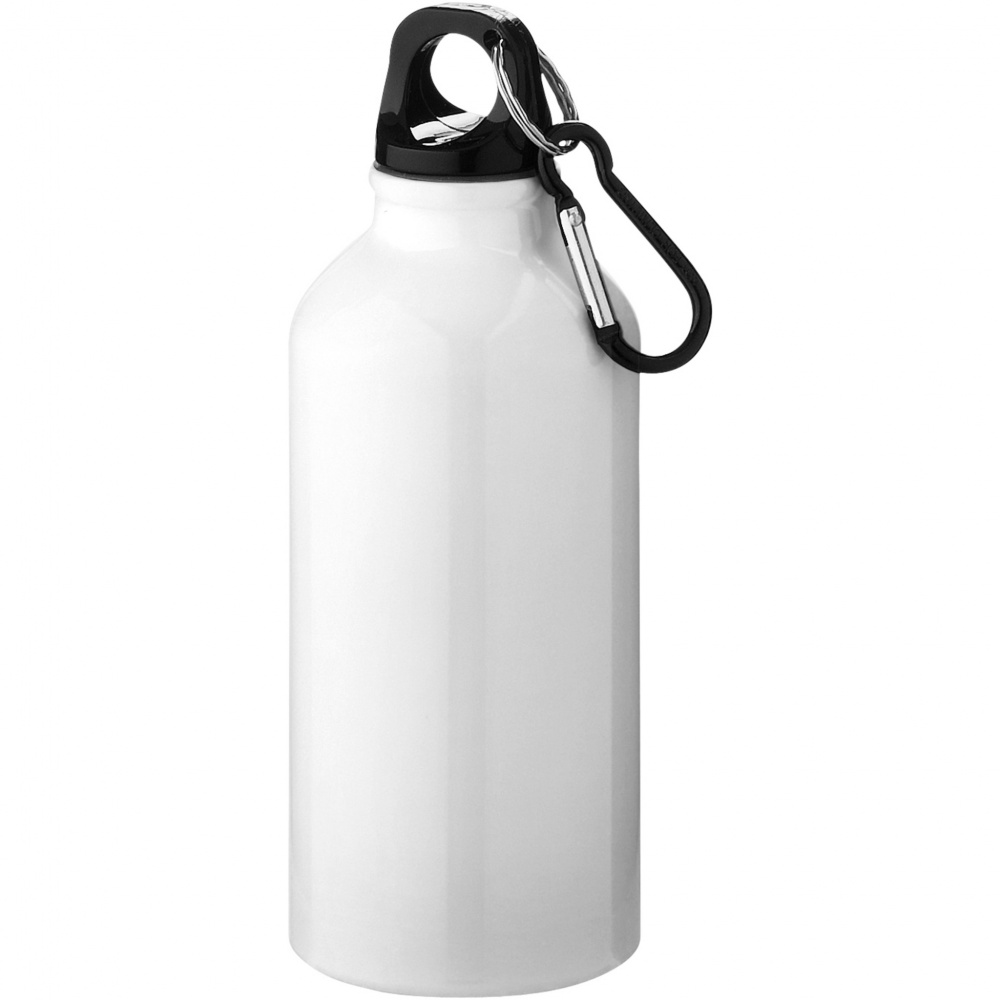 Logotrade advertising product image of: Oregon 400 ml RCS certified recycled aluminium water bottle with carabiner